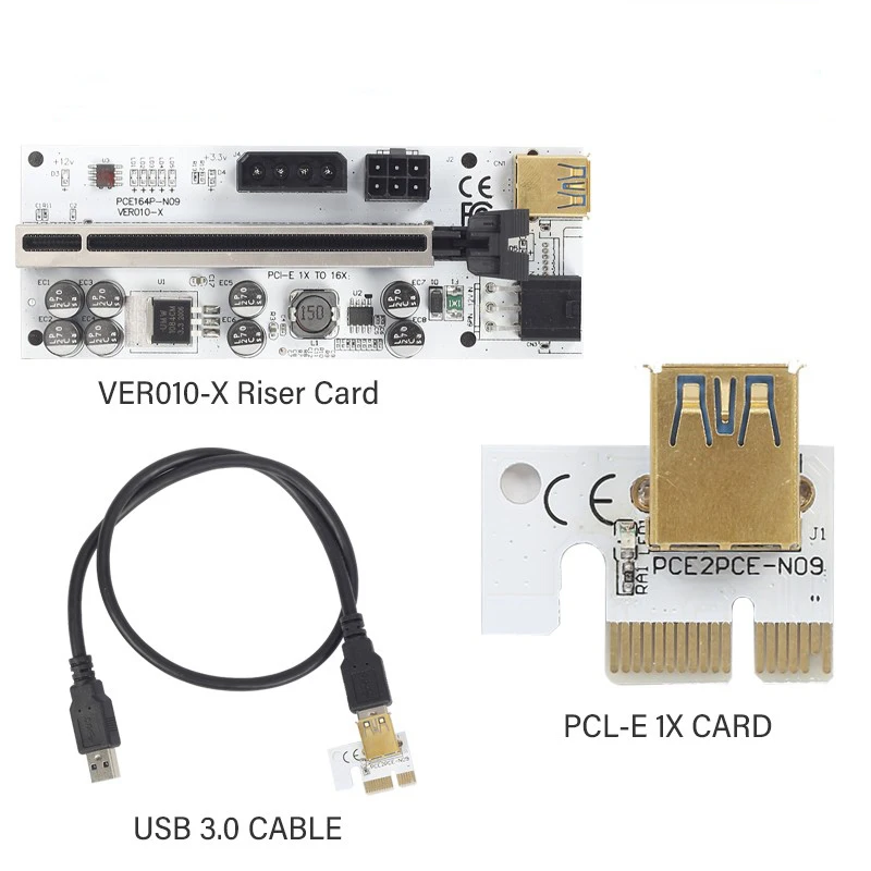 

1-30PCS Riser VER010 USB 3.0 PCI-E Riser VER010-X Express Cable Riser For Video Card X16 Extender PCI-E Riser Card For Mining