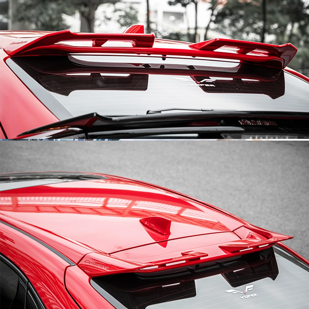 2pcs for honda civic hatchback top spoiler yofer rear wing abs trim body kit racing tuning part fk7 accessories 2020 2021 free global shipping