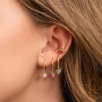 new jewelry female inlaid zircon earrings fashion fruit earrings trendy earrings can be wholesale and more discounted