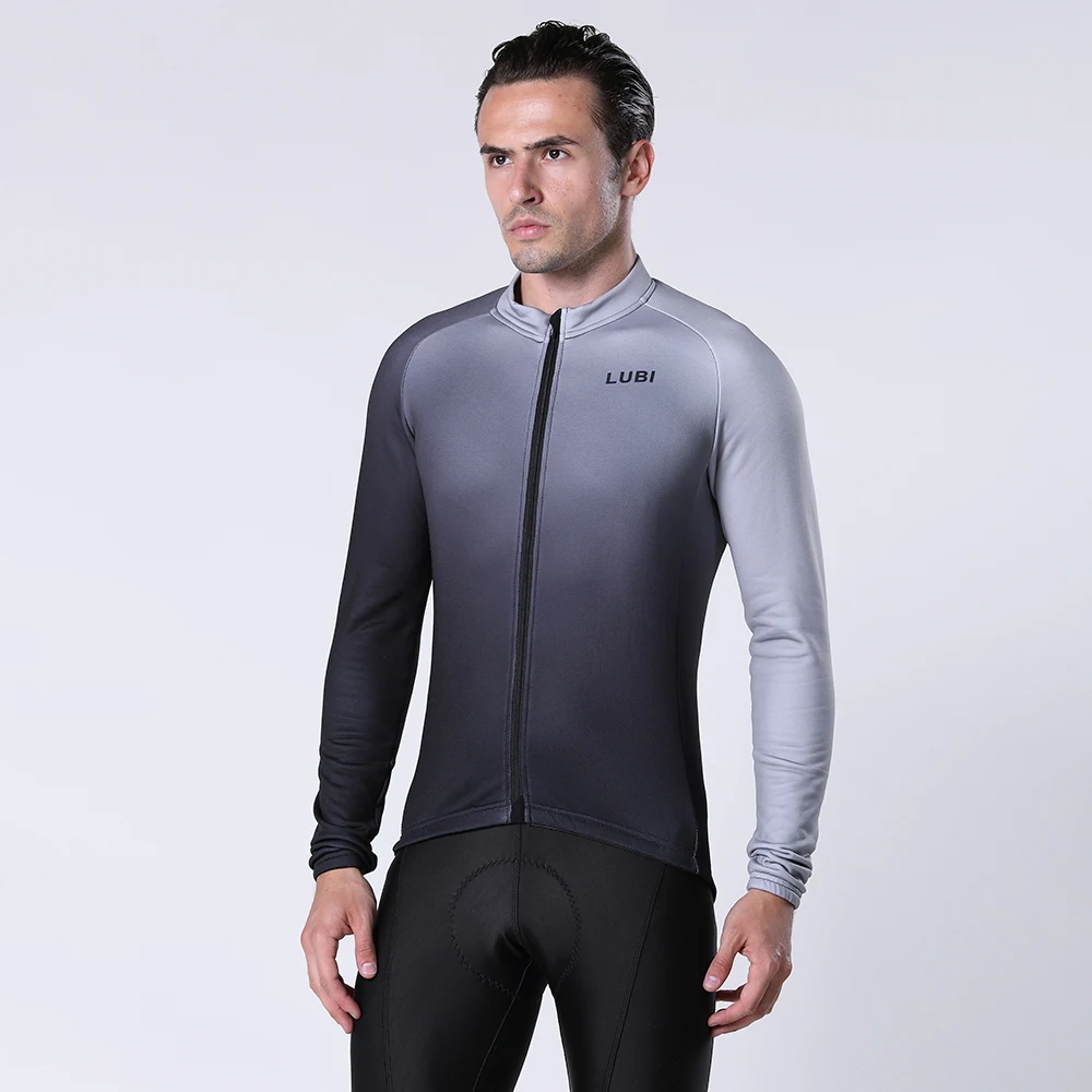 LUBI Мужская велосипедная Джерси с длинным рукавом Зимняя Теплая Флисовая теплая
