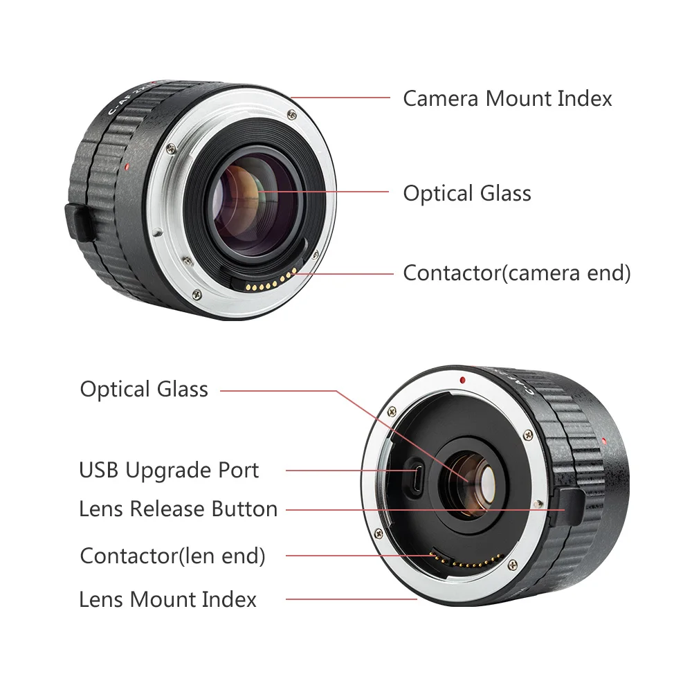 VILTROX C AF 2X увеличительный удлинитель объектив с автофокусом для Canon EOS EF Объектив