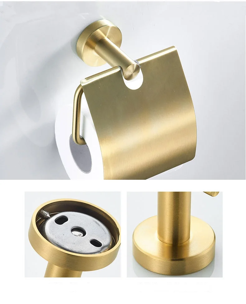 Золотые аксессуары для ванной комнаты держатель туалетной бумаги из нержавеющей