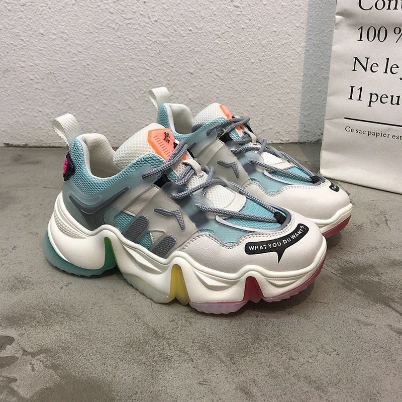 Женские кроссовки на массивной платформе Ulzzang повседневные брендовые удобные