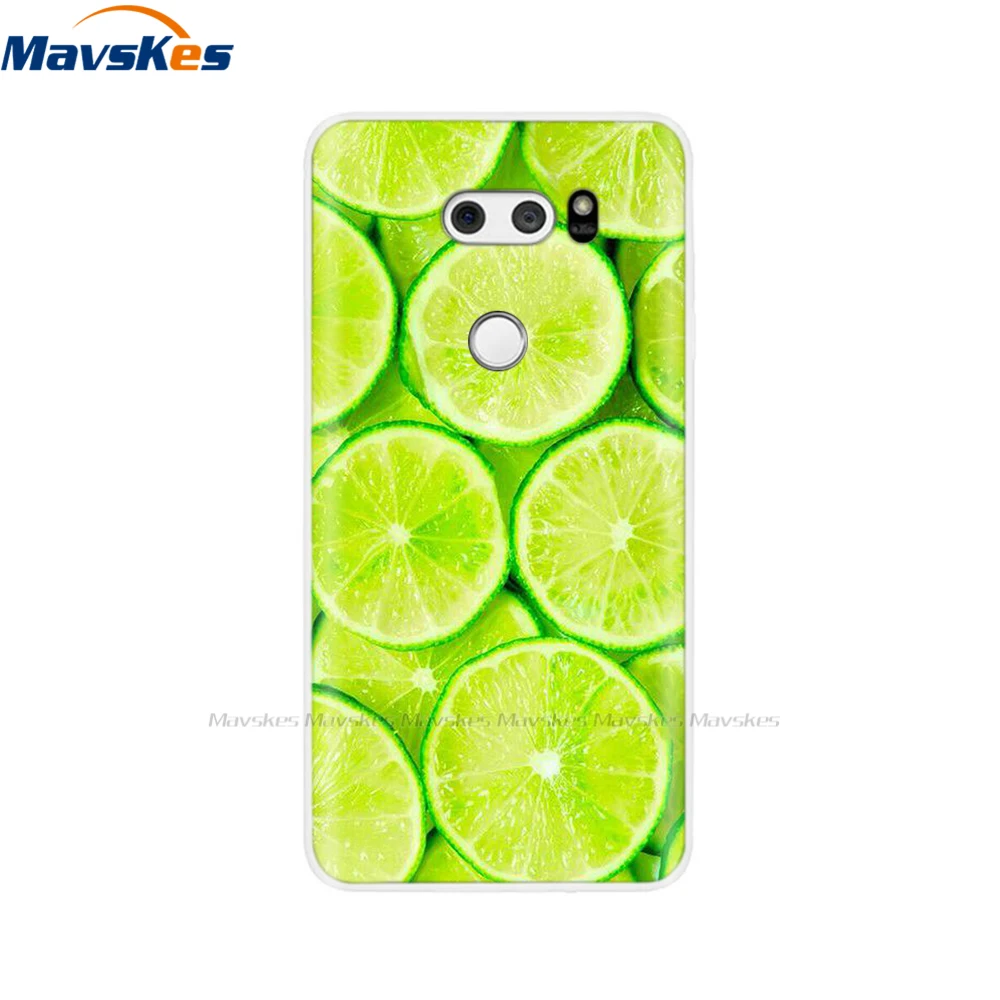 silicon case For LG V30 Case cover Soft tpu Back coque For LGV30 Plus bumper Painted Shells Bags shockproof cute flower 6.0 inch