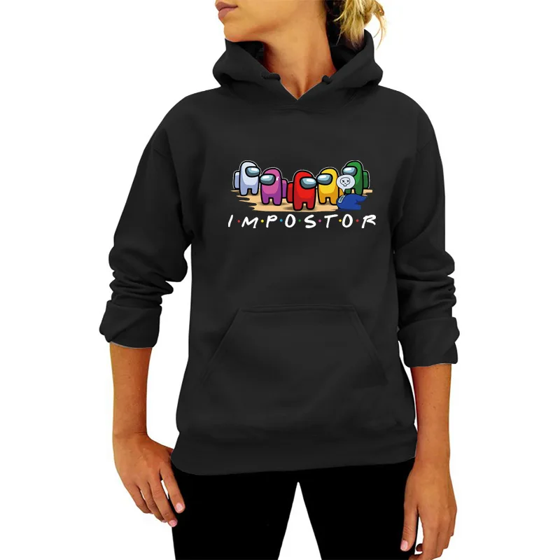 

Harajuku Kawai Among Us Game Couple cartoon graphic printed women's Hoodie 2021 fashion street loose casual Sweatshirt Pullover