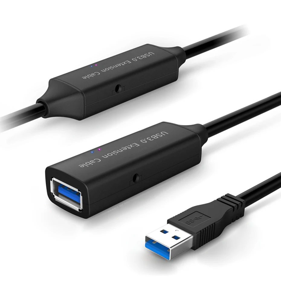 

Удлинительный Кабель USB 3,0, 15 м, Активный удлинитель USB 3,0, Удлинительный шнур с усилителем для ПК, ноутбука, компьютера