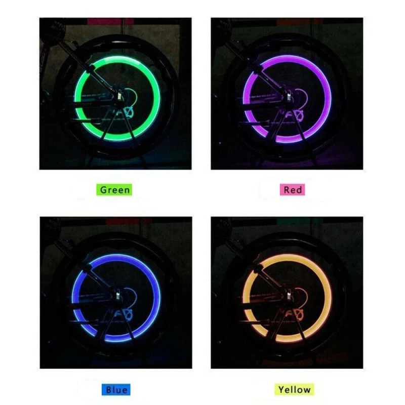 

Car Wheel LED Light Motocycle Bike Light Tire Valve Cap Decorative Lantern Tire Valve Cap Flash Spoke Neon Lamp Hub Lamp