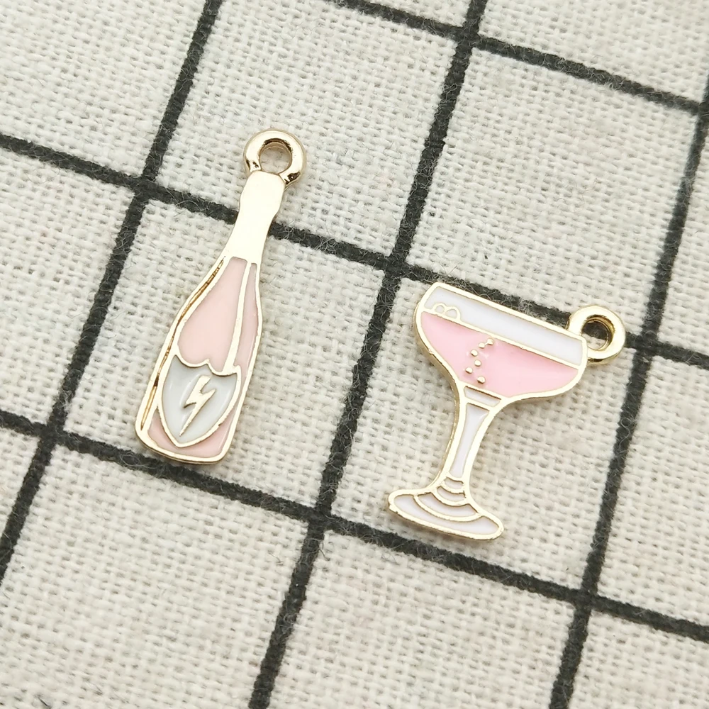 10 шт. эмалированная бутылка вина и чашка очаровательные ювелирные аксессуары