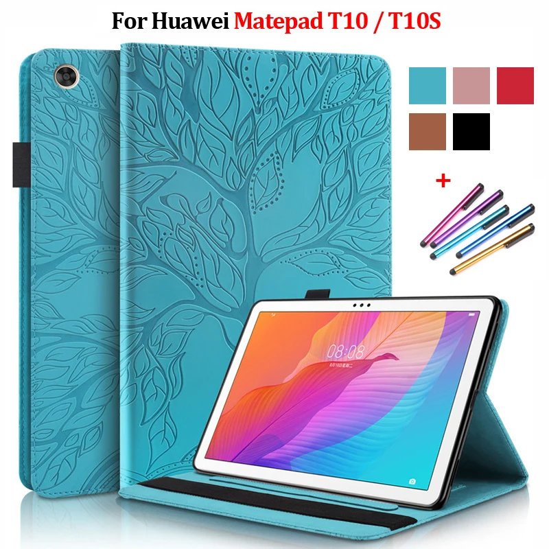 

Чехол для планшета для Huawei Matepad T10 чехол с тиснением и изображением деревьев-бумажник с откидной крышкой для Huawei Matepad T 10s T10s чехол AGS3-L09/W09 10,1''