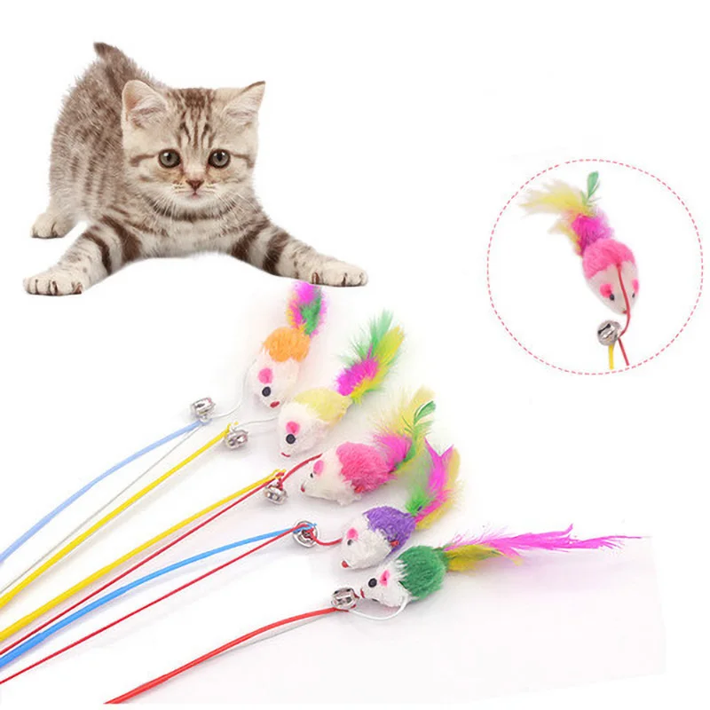 

Brand New Funny Plastic Pet Toys Cat Mouse-like Toy Rabbit Stick 30cm Long
