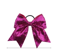 8 inch childrens v shaped swallowtail bow sequins streamers head rope elastic rubber band girl cheerleading hair accessories