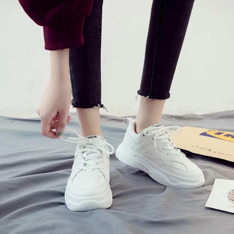 

Tenis Feminino New Fashion Sneakers Shoes Woman Low-Top Lace-up Casual Women Platform Shoes Ladies Casual Loafers Direct Sales