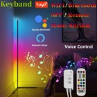 RGB напольные лампы для домашнего декора, светодиодные Угловые стоячие лампы для гостиной, Bluetooth, приложения Tuya, Google Assistant, Alexa, голосовое управление