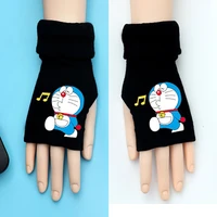 anime cartoon cute doraemon half finger gloves fans boys girls autumn winter warm cartoon mittens gift gloves cosplay