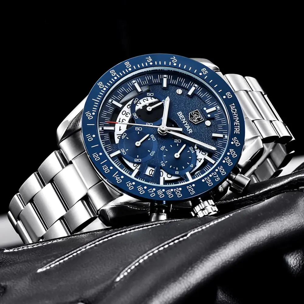 Reloj Hombre 2020 BENYAR Брендовые Часы Мужские Спортивные кварцевые Бизнес