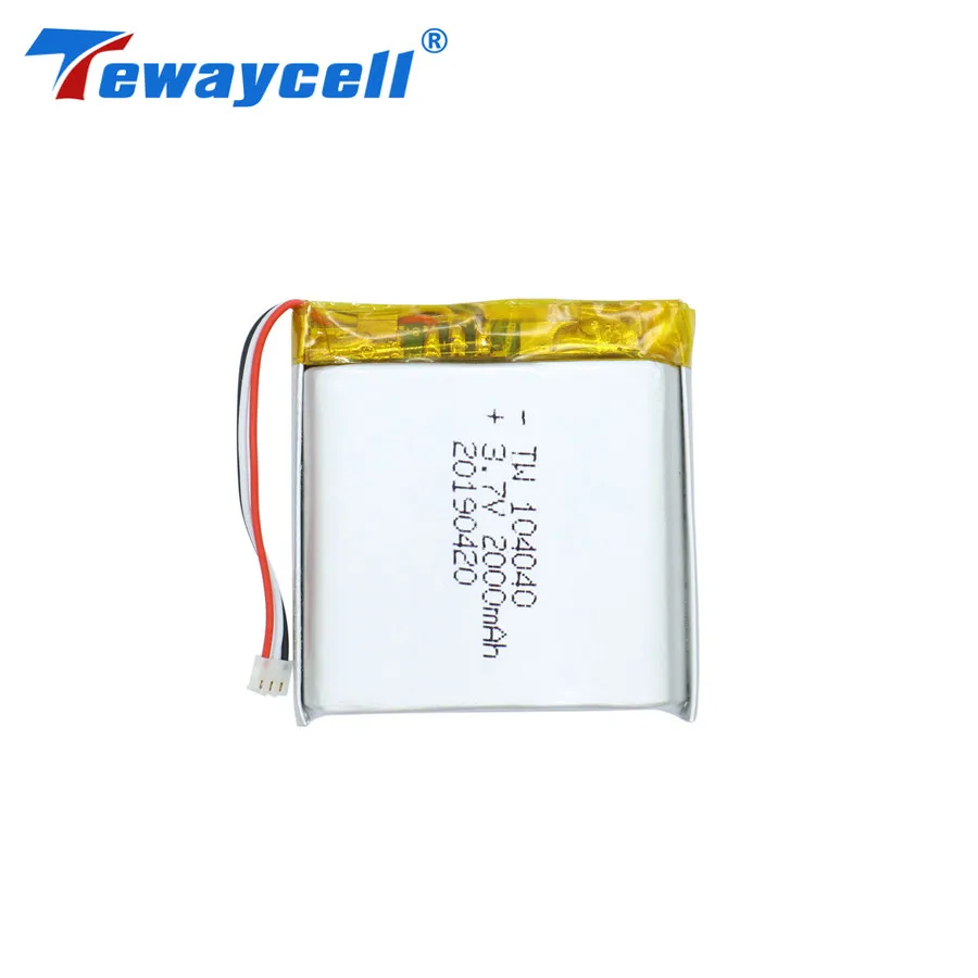 

Tewaycell 2pcs/lot Lipo Battery 3.7 V 2000mAh Rechargeable Li Polymer Battery 104040 3.7V with PCM