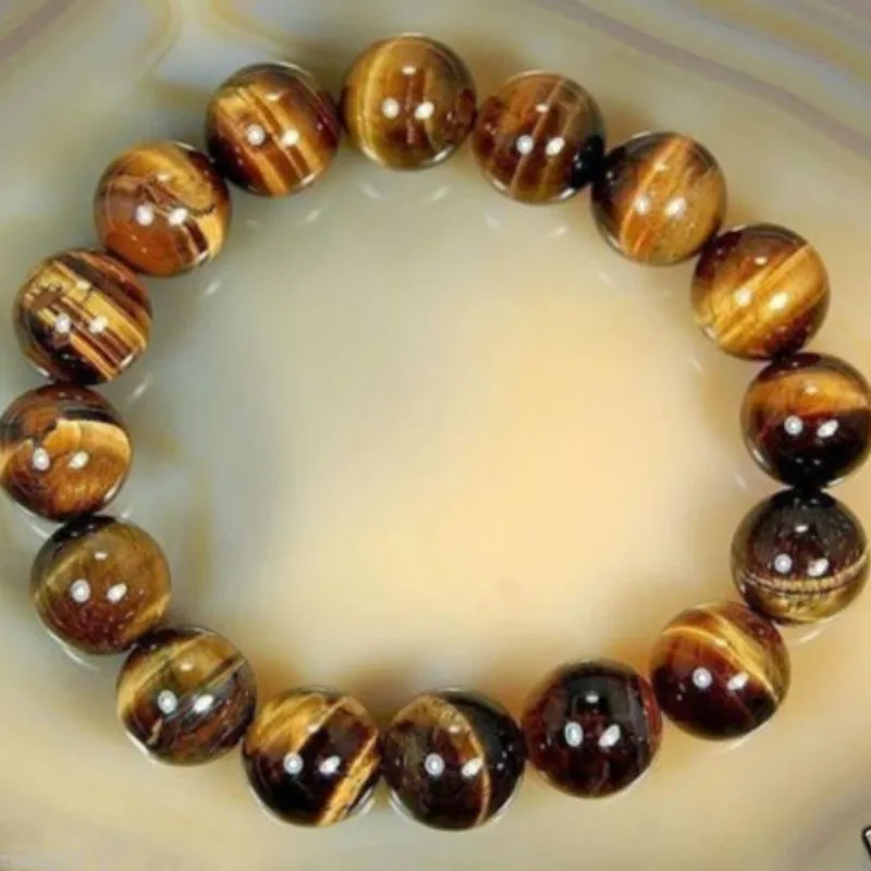 

1Pc Fashion Natural Stone Beads Buddha Bracelet Brown Tiger Eyes Beads Braclet For Men Women