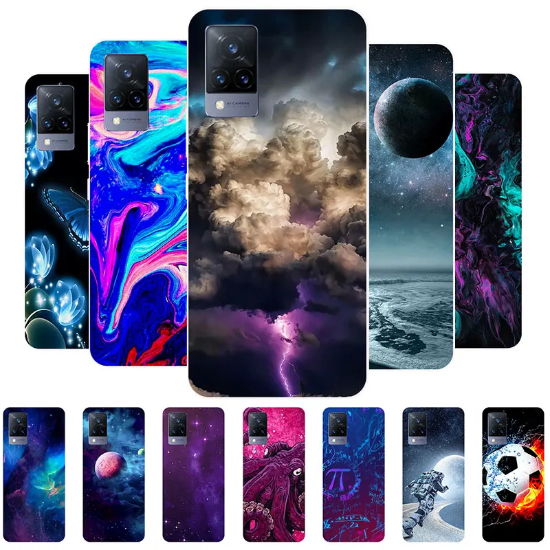 

For Vivo V21 Case Silicone Soft TPU Space Phone Case For Vivo V21 5G Case Back Cover for VivoV21 V2066 V2050 V 21 6.44" Etui Bag