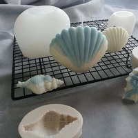 3d shell candle mould handmade candle making conch aromatherapy plaster molds scented candle mold silicone scallop soap mold 1pc