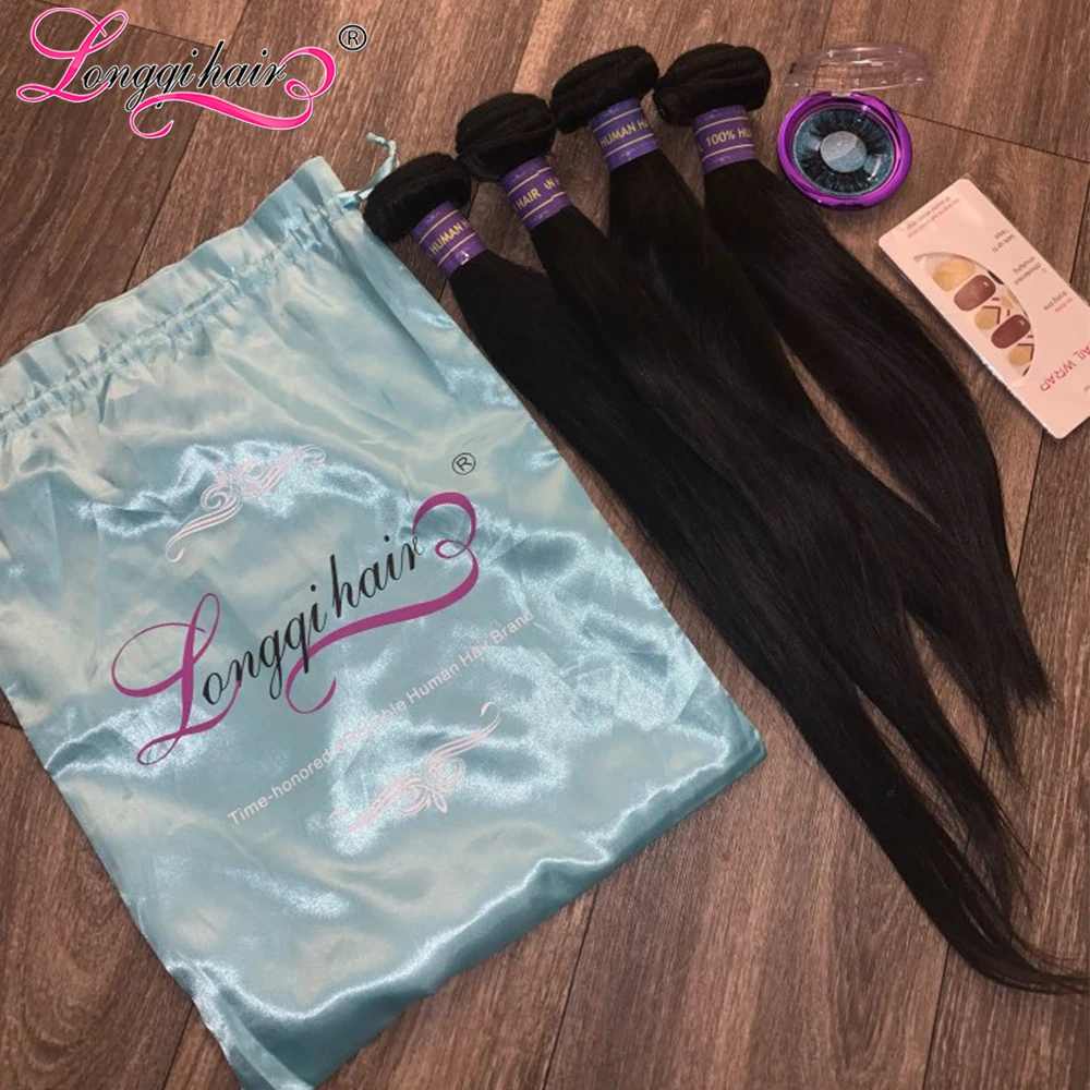 Прямые волосы 3 дюйма 4 пряди человеческие Remy для наращивания натуральные