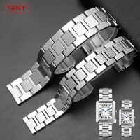 stainless bracelet steel solid metal watchband 16mm 17 5mm 20mm 22mm 23mm for t ank s olo watch band couples watch strap