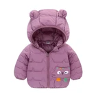 Куртка с капюшоном и мультяшным принтом для девочек, теплый пуховик, модная Высококачественная детская одежда для мальчиков