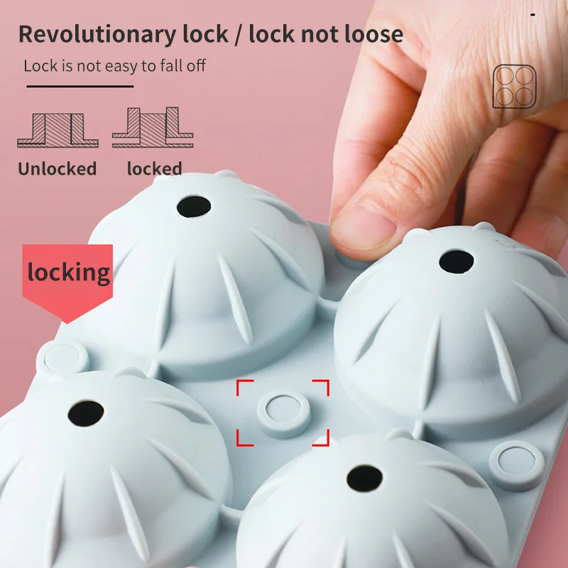 Шарик льда для виски 4 ячейки форма силиконовая в форме шара аксессуары домашней