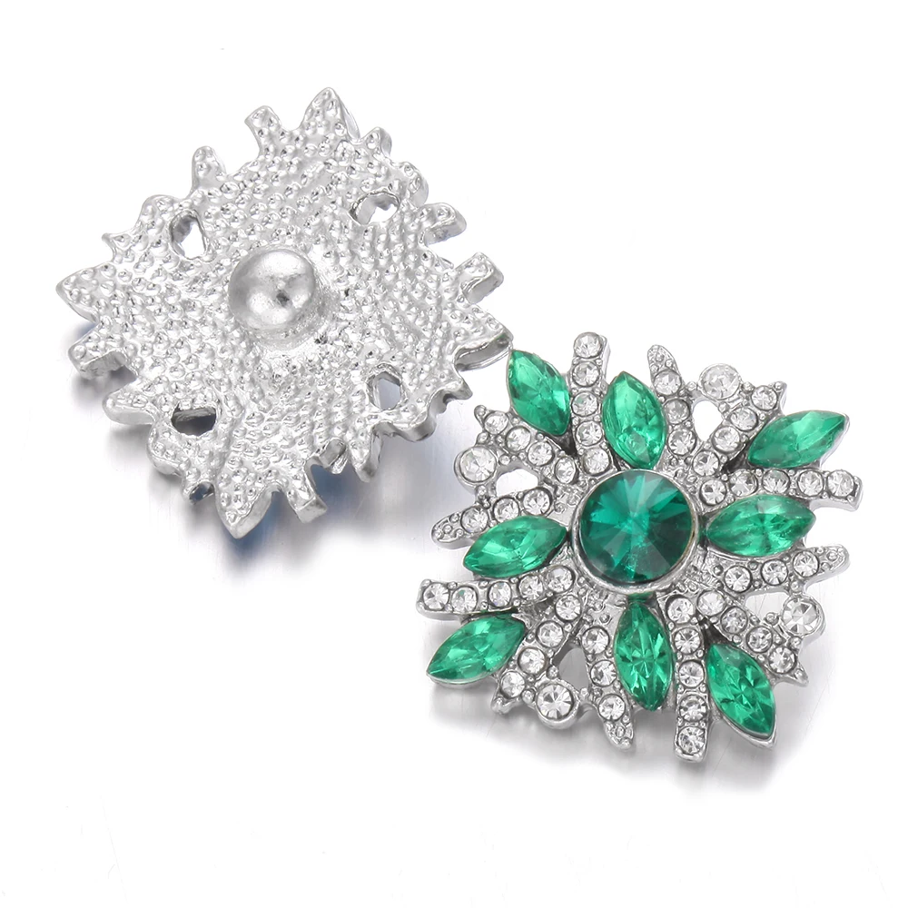 10 шт./лот новинка 18 мм металлическая кнопка со стразами ювелирное изделие