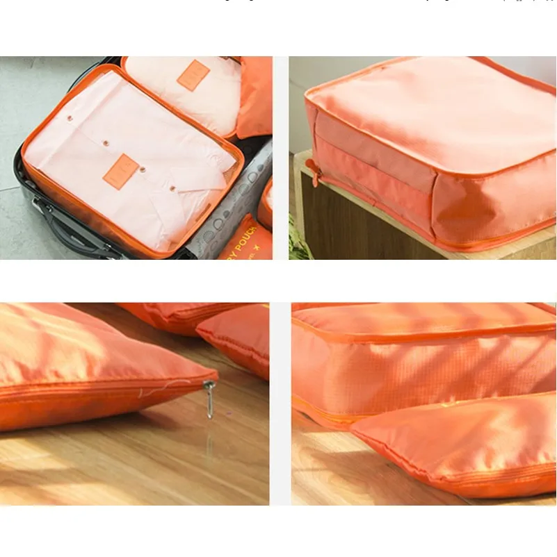 6pcs/set Travel Bag Organizer Pink Makeup Free Shipping Suitcase Packing Cube Case Set Accessories | Дом и сад