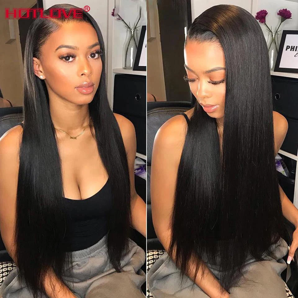13x4 Human Hair Lace Front Wigs Pre Plucked Malaysian Straight Transparent Lace Frontal Wigs For Black Women 150% Remy Hair Wigs