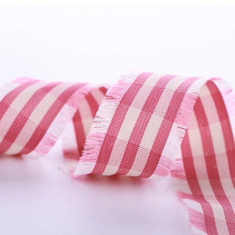 100y клетчатые хлопчатобумажные тканевые жаккардовые ленты для рукоделия оптовые