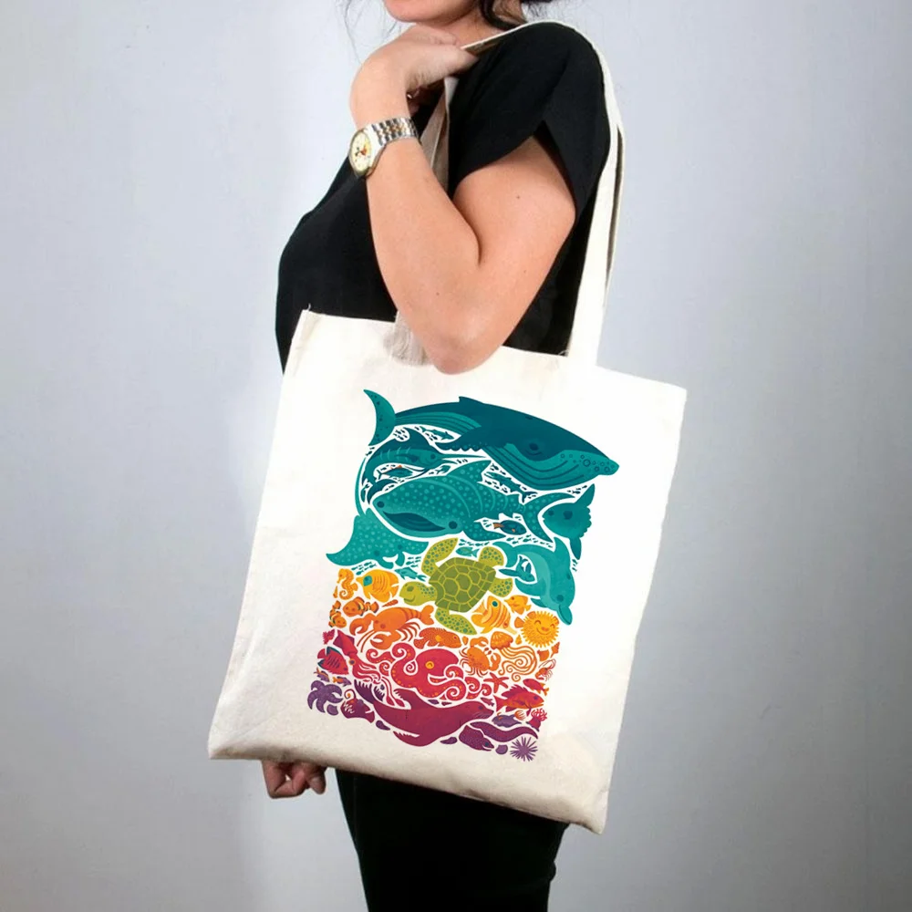 

2021 Shopper hill and sun Amber Dusk Printed Tote Bag women Harajuku shopper handbag girl Shoulder shopping bag Lady Canvas Bag