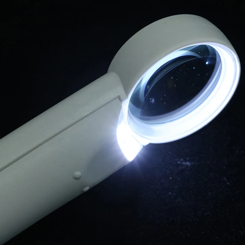 

1PCS 15X Handheld Glass Loupe Magnifier Magnifying Glass Portable Pocket Tool Professional With 2 LED Light