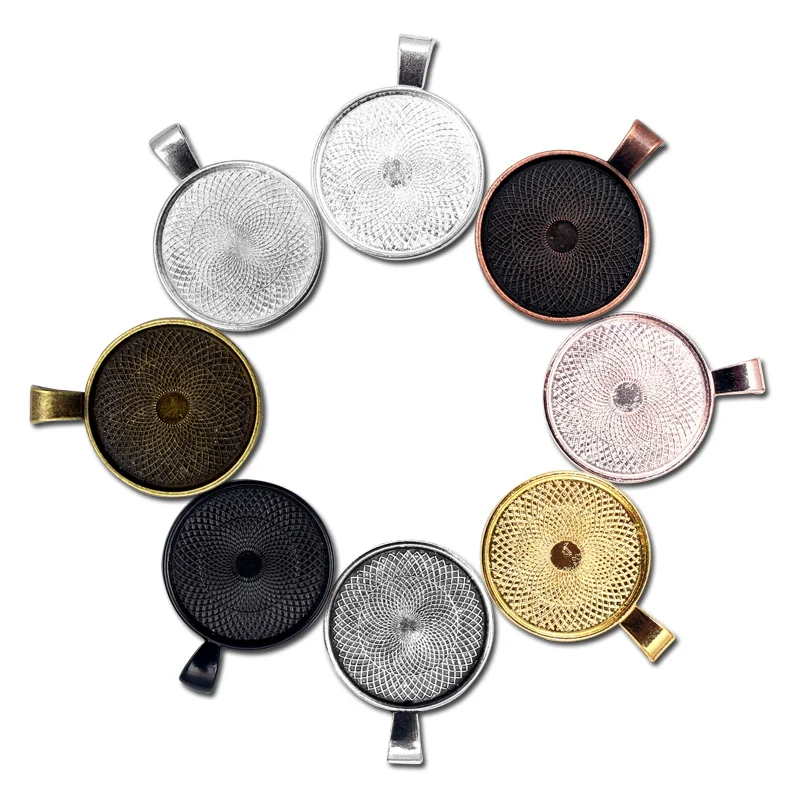 10 шт. подходят для 25 мм стеклянная рамка Кулоны из нержавеющей стали круглый