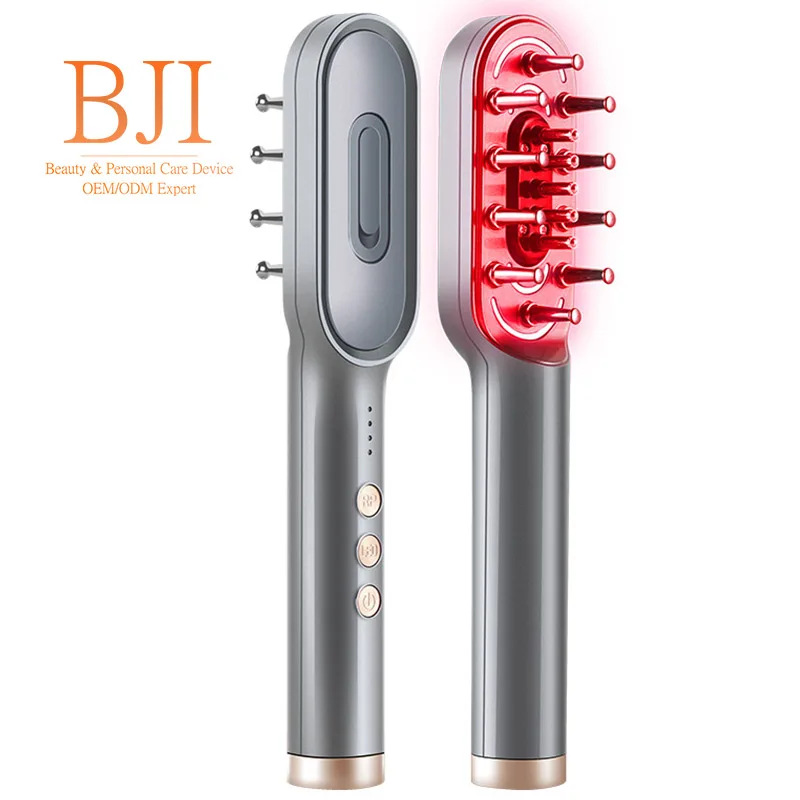BJI Laser Hair Growth Comb LED Lights Massage Comb 3in1 PR EMS EP Infrared Health Hair Growth Oil Shampoo Serum Health Hair Care