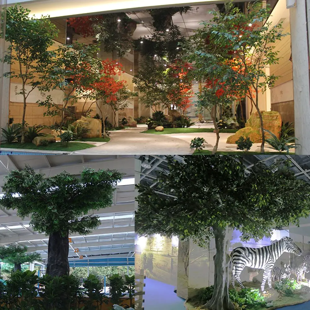 Искусственные листья фикуса гинкго билоба 12 шт./лот пластиковые ветки деревьев