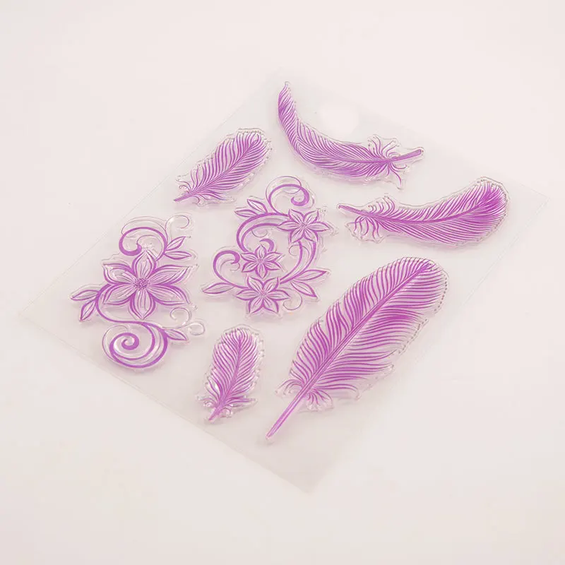 Transparent Stamp T5027 diy pda Scrapbook Clipbook Finished Product Chapter Feather | Канцтовары для офиса и дома