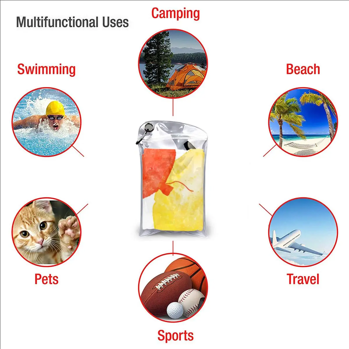 

Quick Dry Beach Towel Colorful Balloons Microfiber Bath Towel Beach Cushion Swimming Personalized Sand Free Beach Towel
