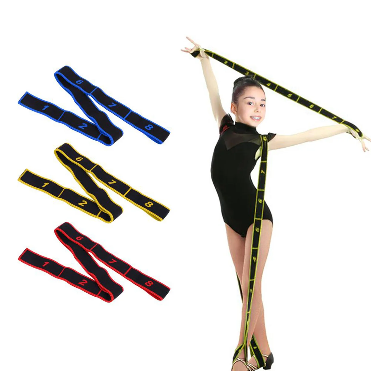 

Yoga Pull Strap Belt Professional Gymnastics Girl Latin Dance Stretch Resistance Band Pilates Training Belt Fitness Elastic Band