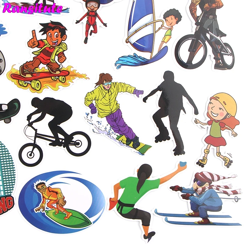 36 шт./компл. аниме Мультяшные Стикеры для экстремальных видов спорта сделай сам