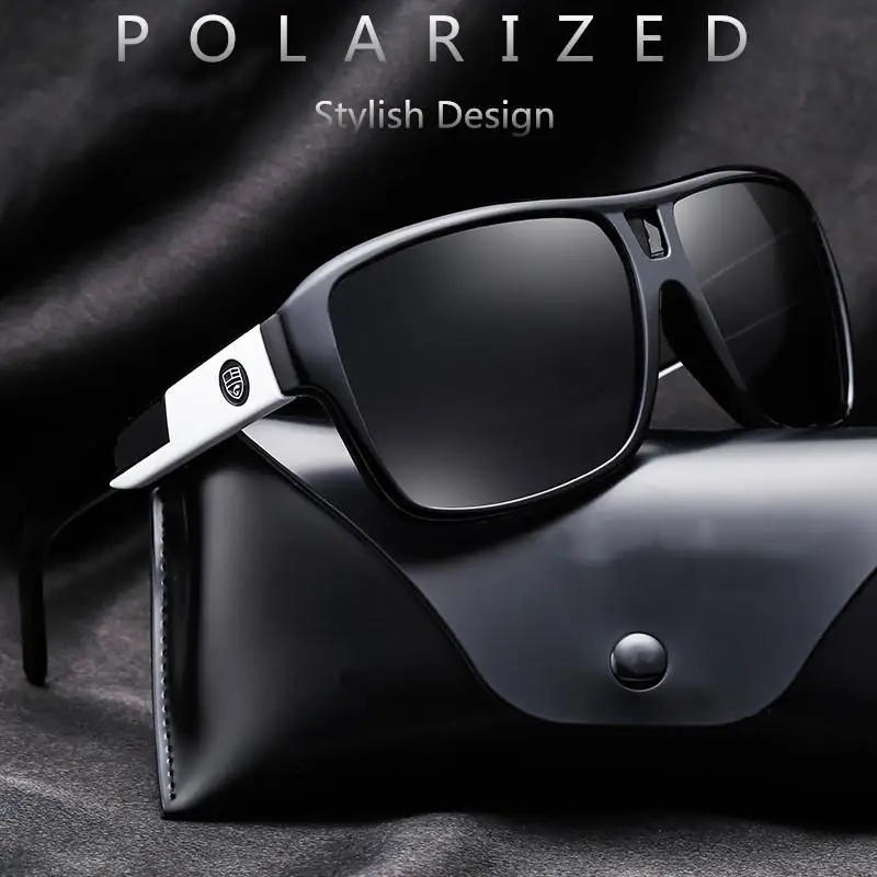 

Men's Fashion Polarized Sunglasses Unisex Driving Riding Square Frame Sun Glasses Male