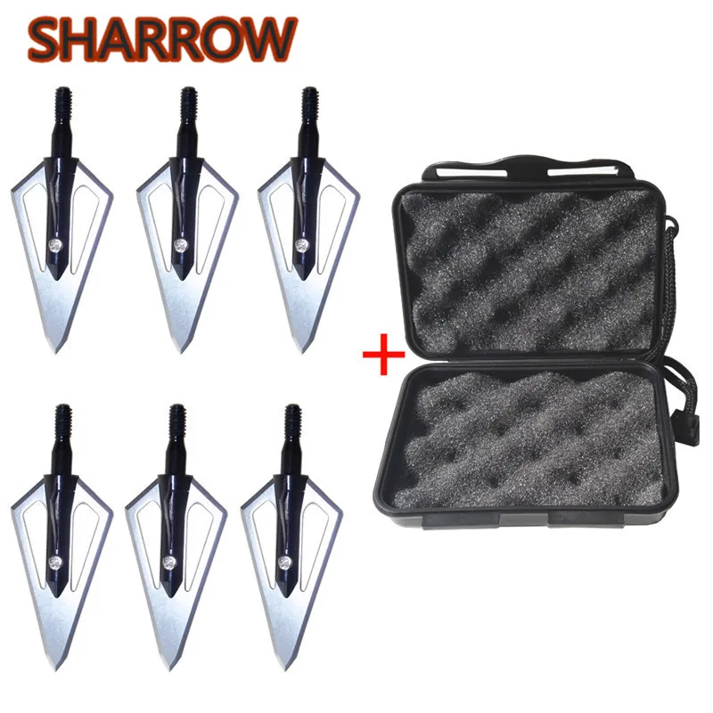 

6 шт. стрельба из лука 4 брода наконечники 100 зерна наконечники стрел наконечники для охоты с коробкой для стрел аксессуары для стрел на откры...