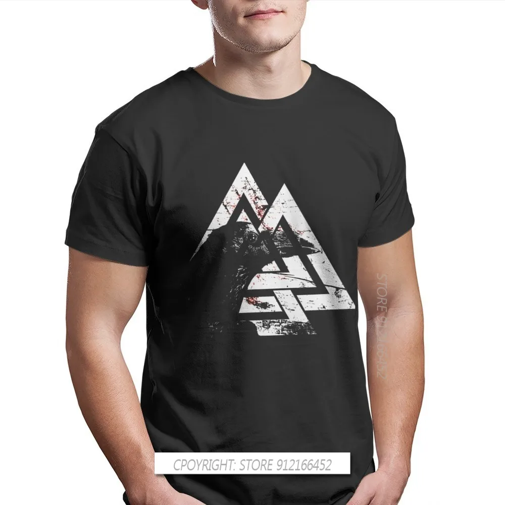 Новинка летние футболки Odin Crow из хлопка Скандинавская мифология свободная