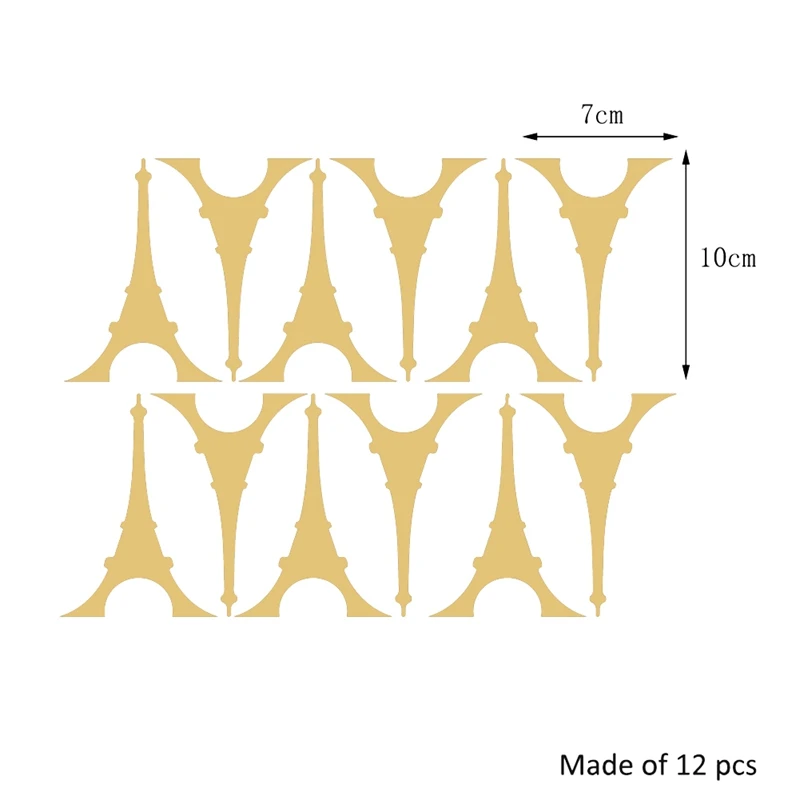 12 шт. Парижская башня акриловая Съемная Зеркальная Наклейка s на стену украшение