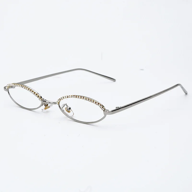 Ретро маленькие овальные солнцезащитные очки Norrow оправа хип-хоп классические солнцезащитные очки для мужчин и женщин прозрачные линзы Стразы солнцезащитные очки Oculos