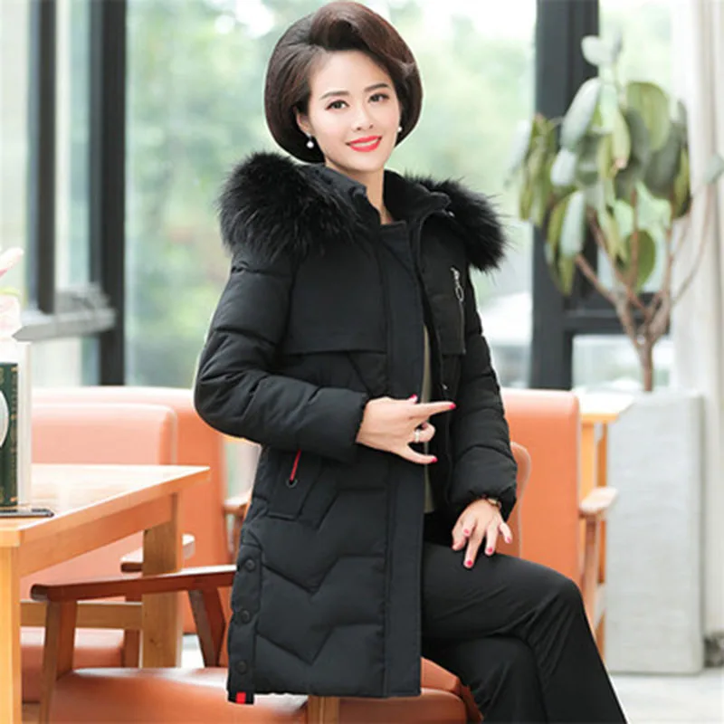 Одежда для среднего возраста новинка теплая хлопковая одежда пальто большого