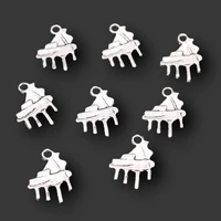 20pcs silver color mini piano alloy pendant retro bracelet earrings metal accessories diy charms for jewelry crafts making a1771