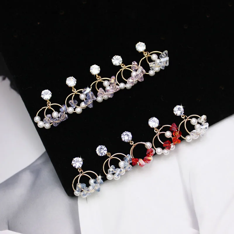 Новые модные брендовые серьги гвоздики с блестящей стороной корейские жемчугом