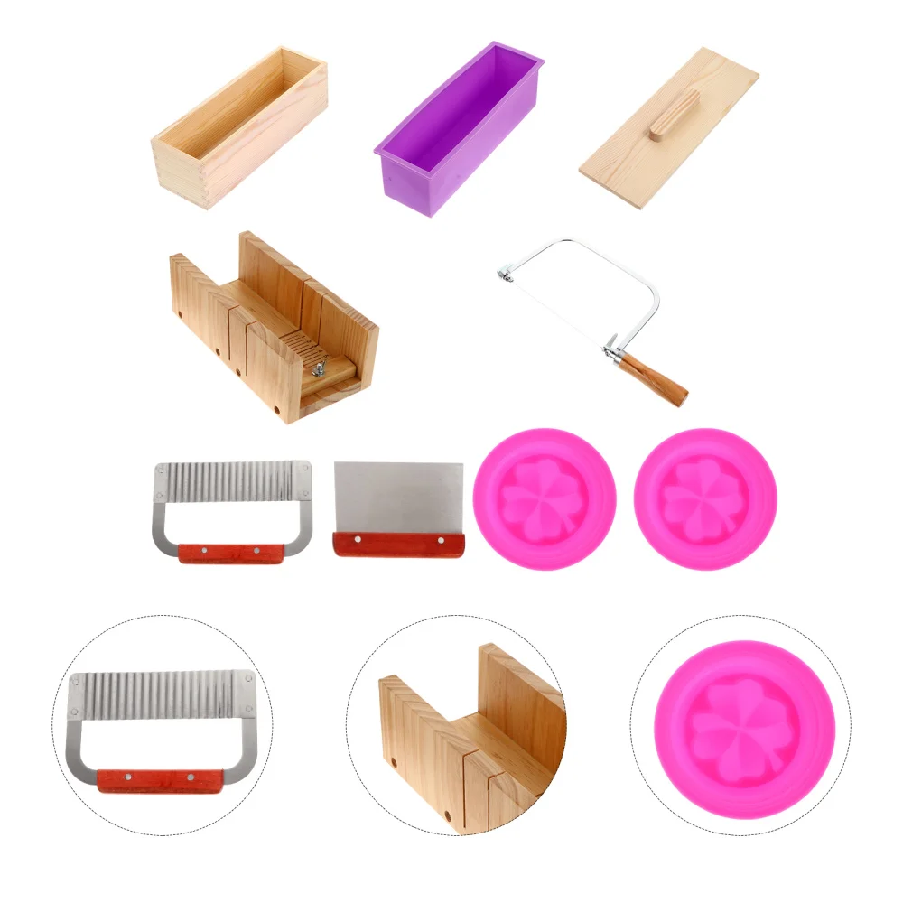 

1 Set of Practical Soap Cutter Mold Soap Cutting Tool Set Straight Wavy Slicer