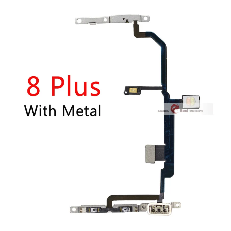Гибкий кабель питания с металлическим переключателем громкости для iPhone 7 8 Plus